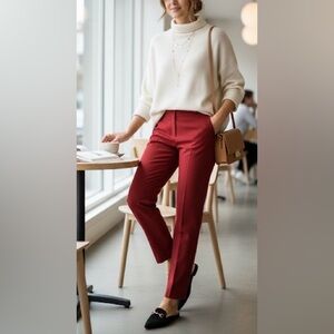 Banana Republic Red Straight Leg Pants